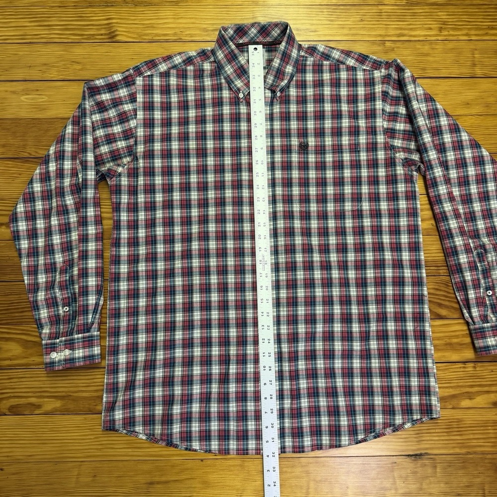 Cinch Shirt Men's Western Cowboy Pink Blue Plaid Button Down Long Sleeve Medium - Picture 9 of 11